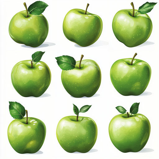 Realistic illustration of an apple, high resolution, transparent background, isolated