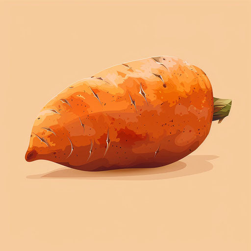 Realistic yam illustration with flat random background