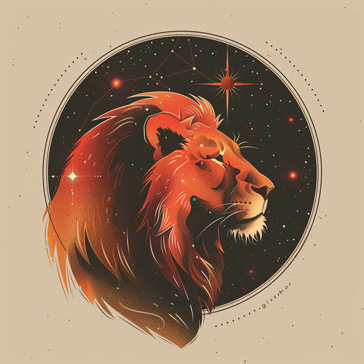 Retro sketch of Leo constellation in clipart style