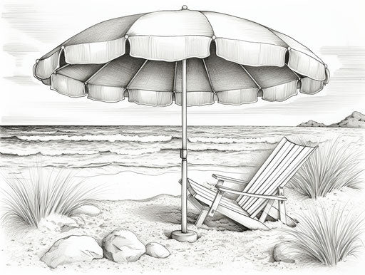 New beach umbrella coloring pages for preschool