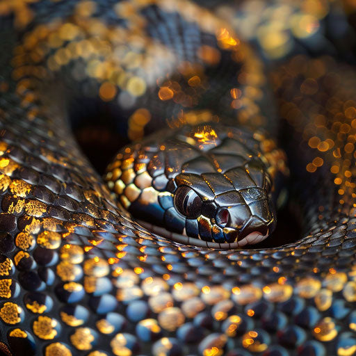 Scales of snake shining in the light
