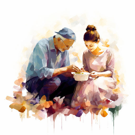 Impressionistic Art portrayal of charity work