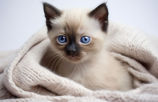 Siamese Kitten Portrait for Sale, Precise and Lifelike Style