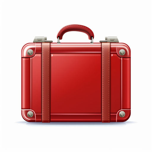 Minimalist style suitcase illustration, white background