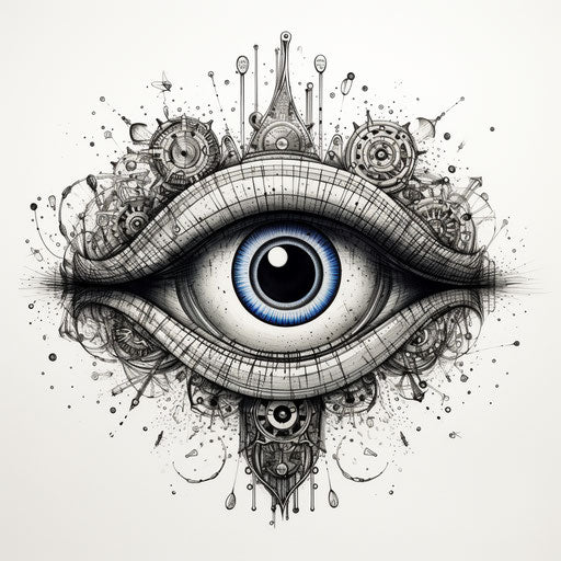 The all seeing eye, abstract circle in dotwork style