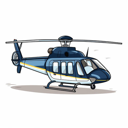Helicopter clipart in Minimalist style on white background