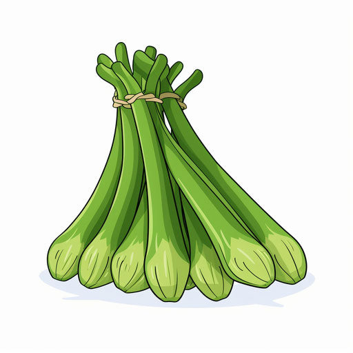 Minimalist style okra clipart, on white background