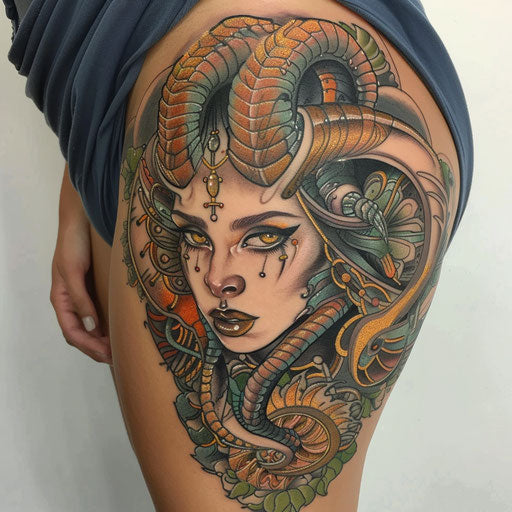 Female tattoos with intricate details
