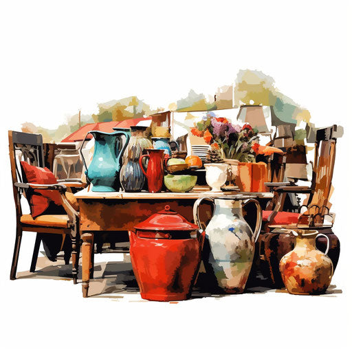 Yard sale with Impressionistic Art vibes