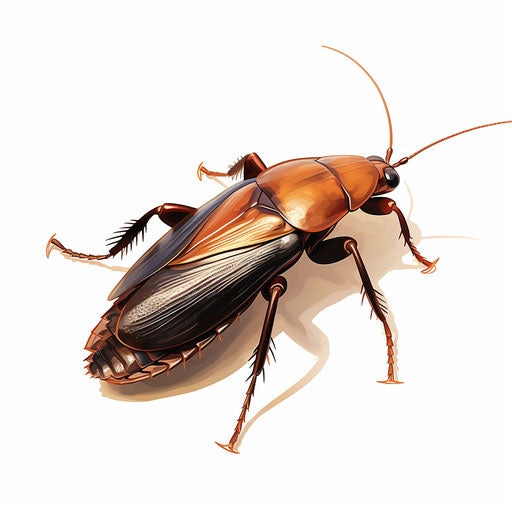 Illustration of cockroach in the style of Chiaroscuro Art, on white background