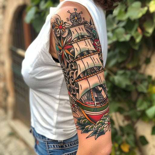 Classic nautical-themed tattoos for women
