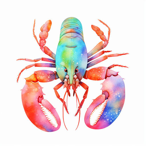 Lobster illustration in Pastel Colors Art style, on white background