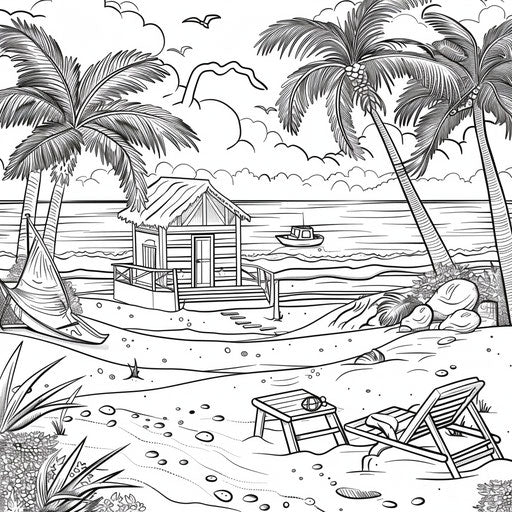 Fun summer beach scene for a holiday vacation