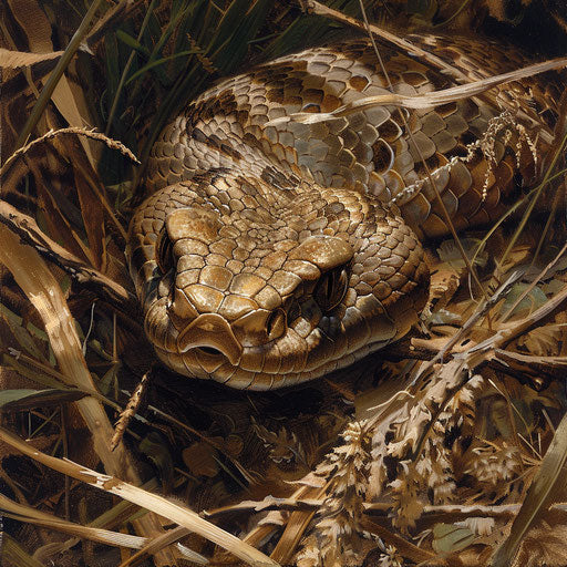 Rattlesnake emerging from underbrush