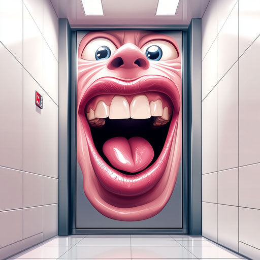 Witty Elevator Caricature Clipart Illustrations