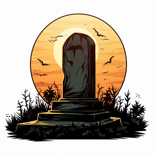 Gravestone illustration in the style of Chiaroscuro Art