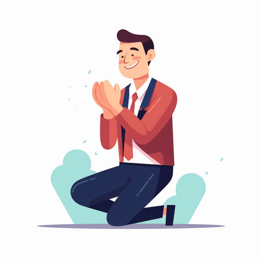Clapping in Minimalist style on white background