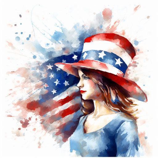 4th of July Clipart in the style of Impressionistic Art