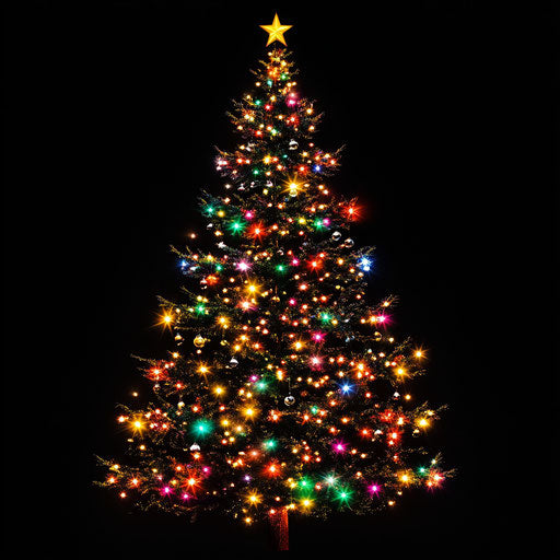 Realistic clipart of a Christmas tree lights