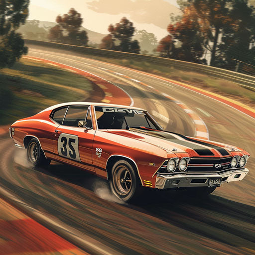 Modified Chevrolet Chevelle SS 1969 on the racetrack
