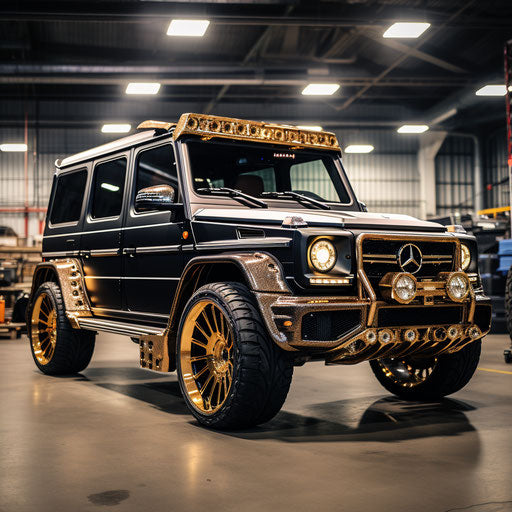 Old Mercedes Benz station wagon with low hydraulics