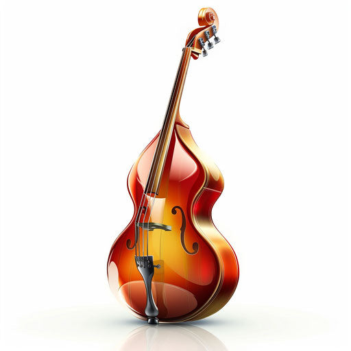 Realistic style bass clipart with flat and white background