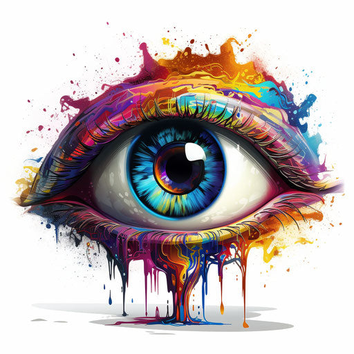 Eyeball clipart in the style of Oil painting