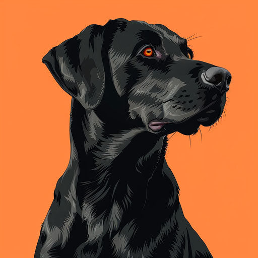 Cartoon dog in realistic style with flat random background