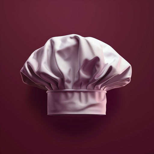 Realistic chef hat clipart on rich burgundy background