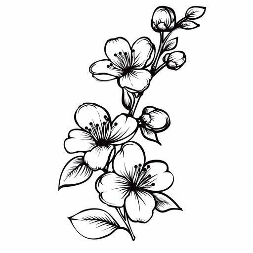 Radiant Japanese Flower Tattoo Design Kit