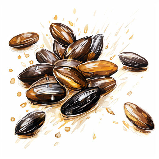 Seed clipart in the style of Oil painting, on a white background
