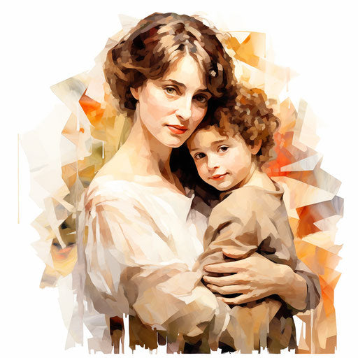 Illustration of mother in the style of Oil painting