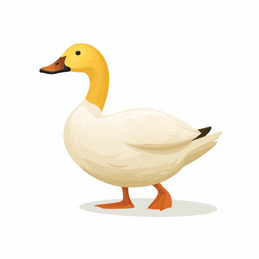 Duck clipart in Minimalist style, on white background