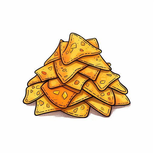 Minimalist nachos clipart on white background