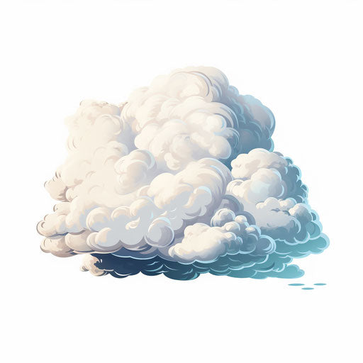 Cloud cartoon png in the style of Oil painting, on a white background