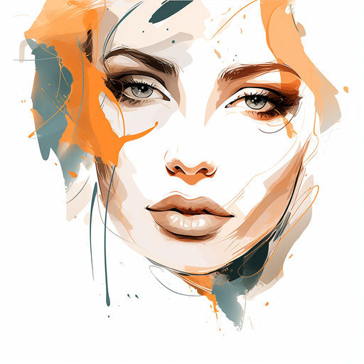 Skin clipart in the style of Chiaroscuro Art, on a white background