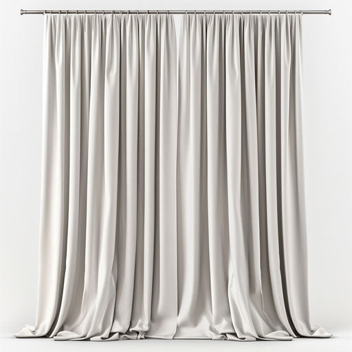 Photo-realistic curtain clipart on flat white background