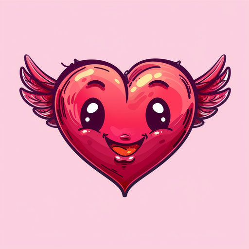 Adorable winged heart gif