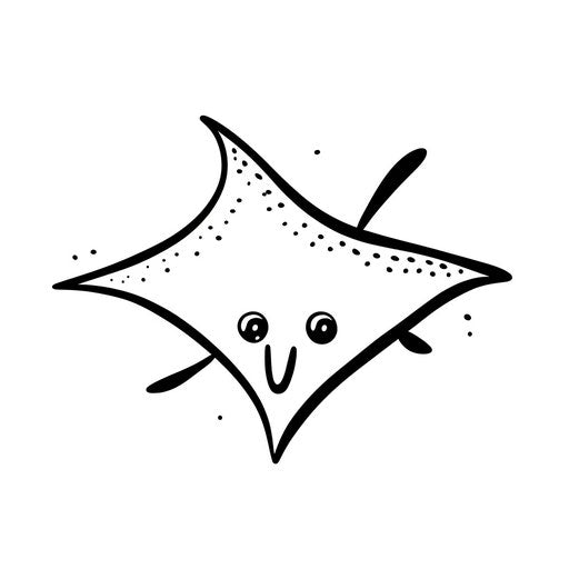 Minimalist style stingray clipart on white background