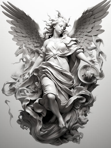 Angel tattoo designs HD spiral design of dove and wings