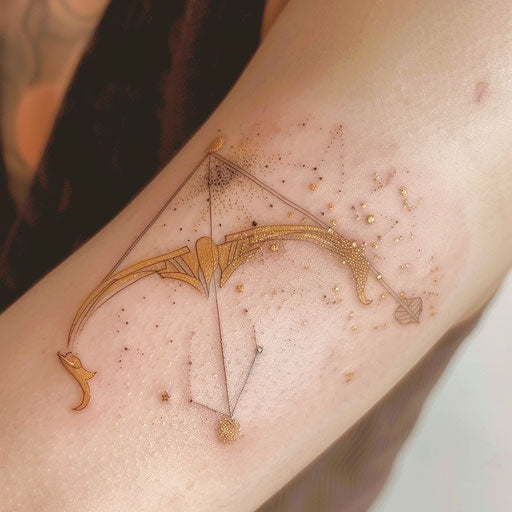Artistic Sagittarius constellation tattoo