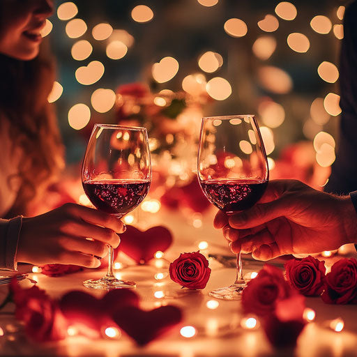 Romantic scene at the dinner table