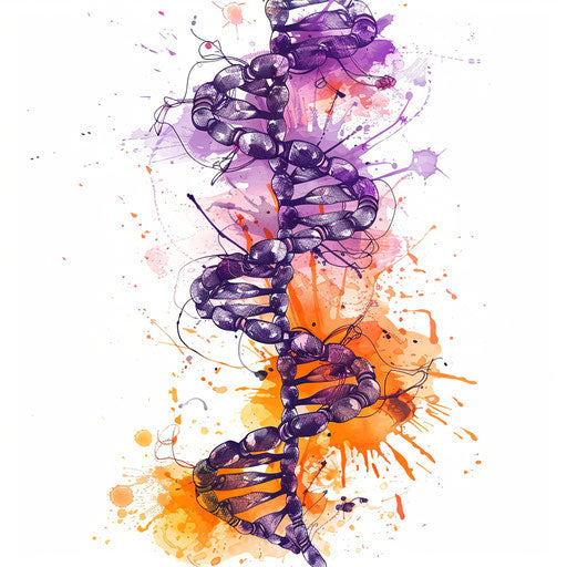 Abstract DNA tattoo sketch in clipart style