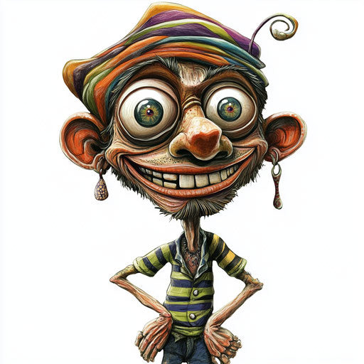 Humorous caricature of a house with human characteristics