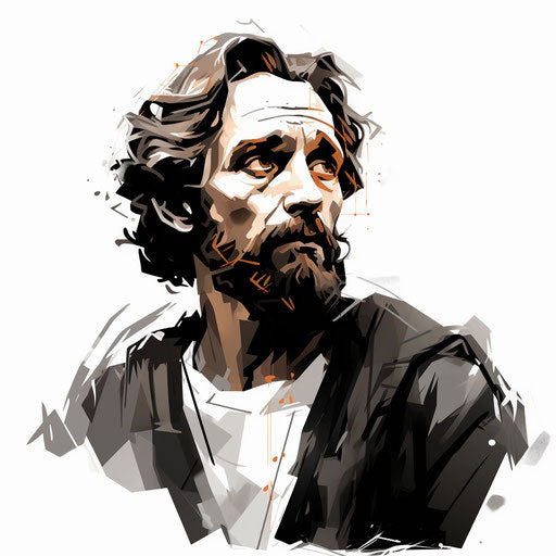 Christian clipart in the style of Chiaroscuro Art, on white background