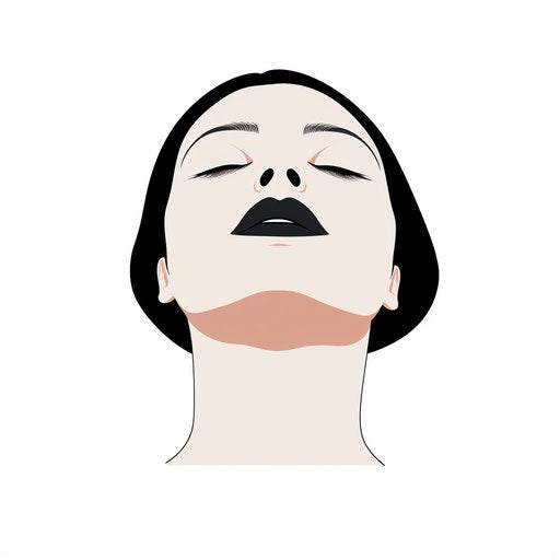 Minimalist illustration of a chin on white background