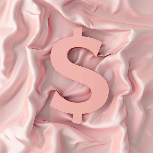 Realistic dollar symbol on dusky rose background
