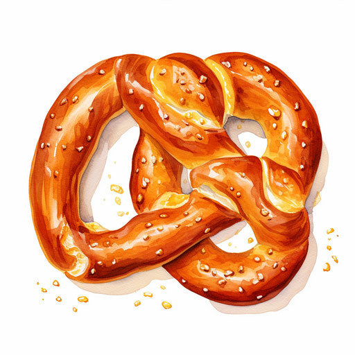 Pretzel illustration in the style of Oil painting