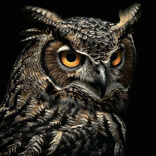 Realistic owl clipart on dark charcoal background