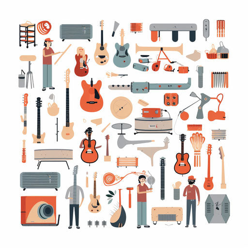 Hobbies Minimalist Clipart, on a white background